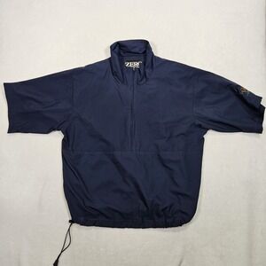 Zero Restriction Windstopper Windbreaker Blue Pullover Sz Med Golf Short Sleeve